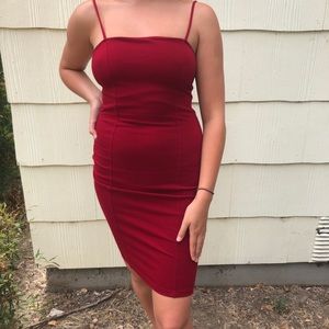 Red Bodycon Midi Dress